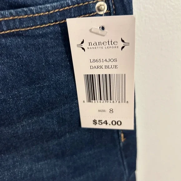 Nanette Nanette Lepore Amour Boyfriend Denim Shorts Dark Blue Size 8 LS6514JOS - Picture 7 of 10